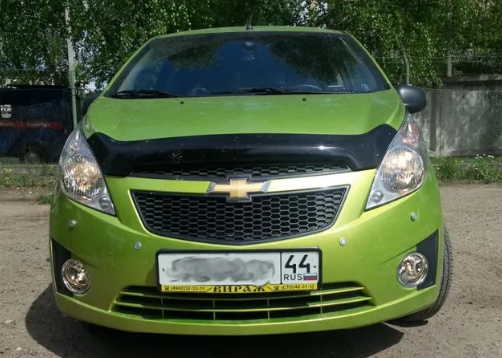 Дефлектор капота (мухобойка) Chevrolet Spark 2010- (Шевролет Спарк) SIM